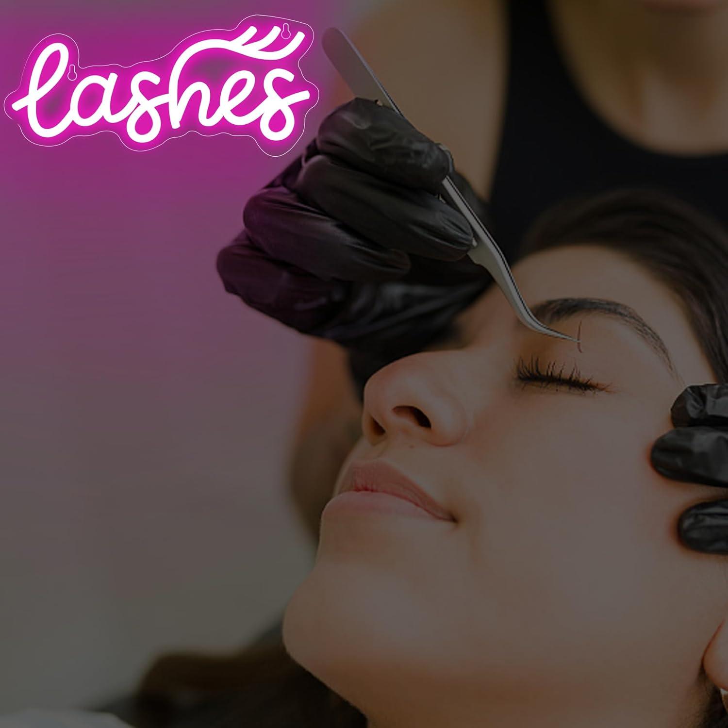 Lashes Neon Sign Lady Text Led - огляд і ціна Beauty No Makeup